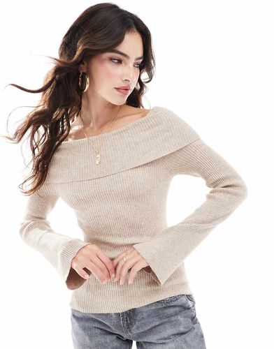 Maglione lavorato beige con spalle scoperte - ONLY - Modalova