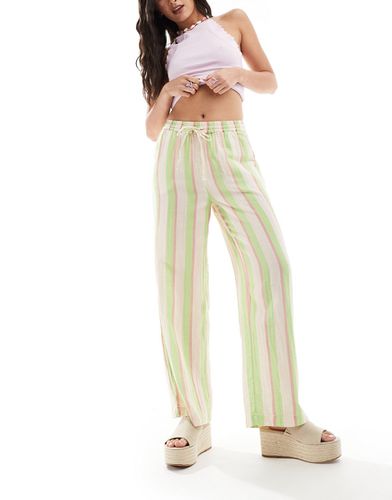 Pantaloni ampi a righe verdi e rosa - ONLY - Modalova