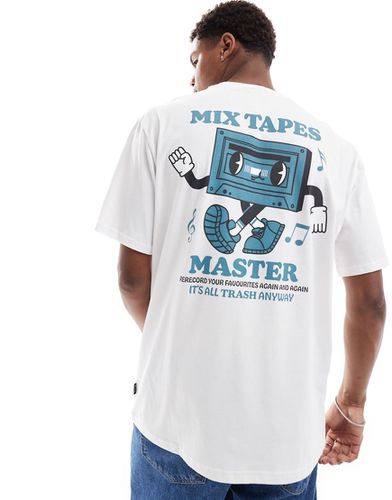 Mixtape - T-shirt super oversize bianca con stampa sul retro - ONLY & SONS - Modalova