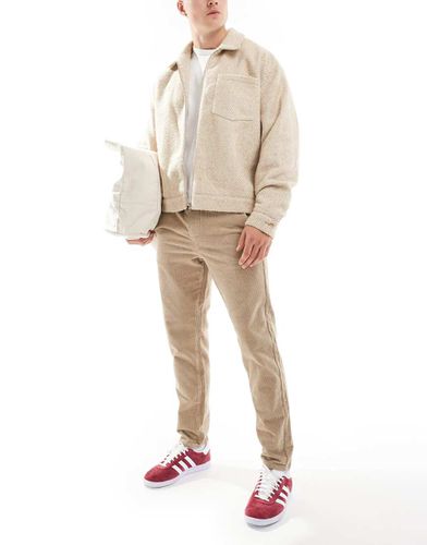 Pantaloni affusolati in tessuto a coste beige - ONLY & SONS - Modalova