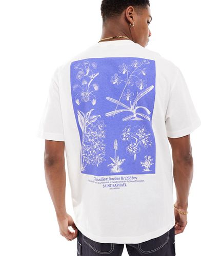 T-shirt comoda sporco con stampa a fiori sul retro - ONLY & SONS - Modalova