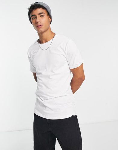 T-shirt lunga bianca con fondo arrotondato - ONLY & SONS - Modalova