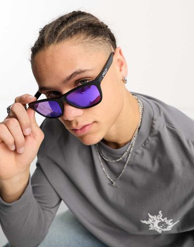 Frogskins - Occhiali da sole squadrati neri con lenti riflettenti viola da festival - Oakley - Modalova