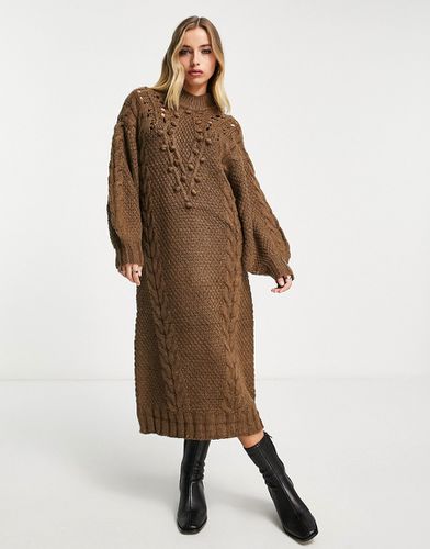 Vestito lungo modello dolcevita in maglia spessa - Object - Modalova