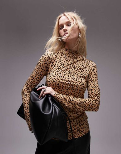 Top a maniche lunghe attillato in jersey con stampa leopardata - Other Stories - Modalova