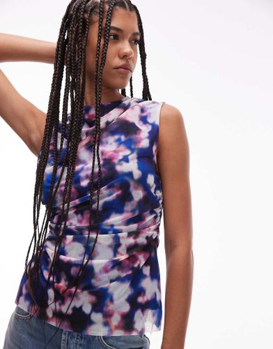 Top en tulle effet drapé à imprimé fleuri flou - Other Stories - Modalova