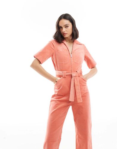 Tuta jumpsuit corallo con cintura - Other Stories - Modalova