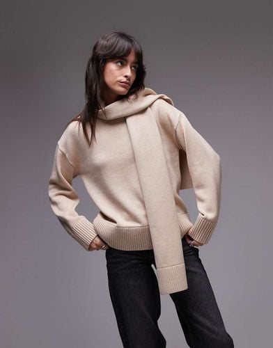 Maglione beige in lana con sciarpa - Other Stories - Modalova