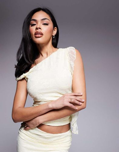 Top d'ensemble asymétrique en dentelle - Citron - Love Triangle - Modalova