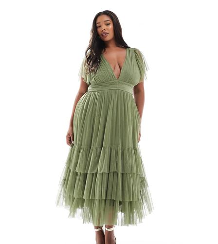 L'invitée - Madison - Robe mi-longue - Olive doux - Lace & Beads Plus - Modalova