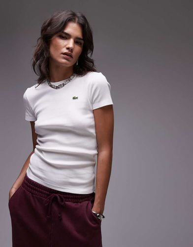 T-shirt a maniche corte girocollo bianca - Lacoste - Modalova