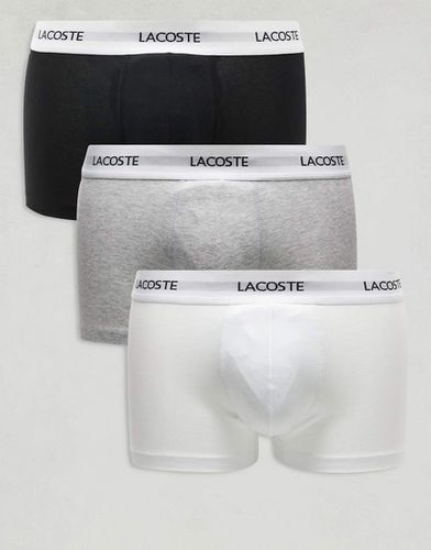 Confezione da 3 boxer aderenti neri, grigi e bianchi - Lacoste - Modalova