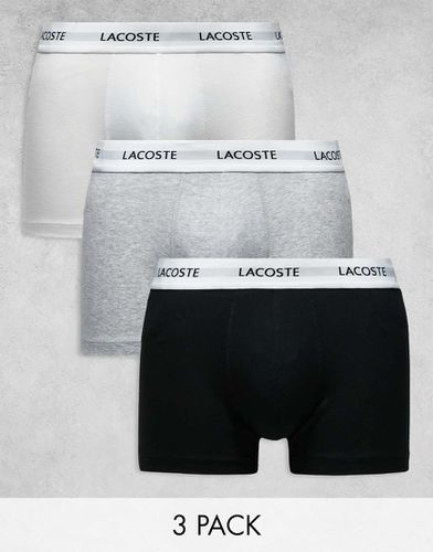 Confezione da 3 boxer aderenti neri, grigi e bianchi - Lacoste - Modalova