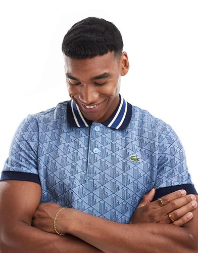 Lacoste - Polo blu con monogramma - Lacoste - Modalova