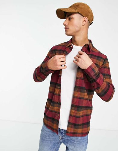 Camicia con tasche bordeaux a quadri - Le Breve - Modalova