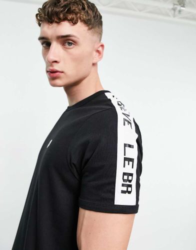T-Shirt da casa nera con fettuccia bianca in coordinato - Le Breve - Modalova