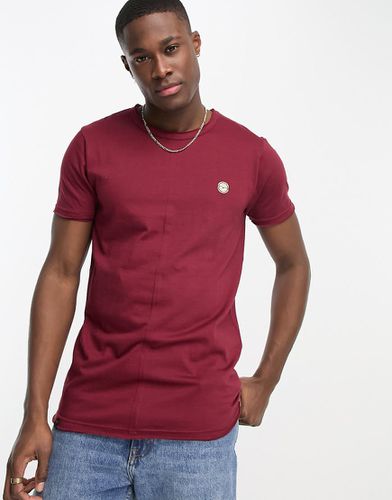 T-shirt squadrata con cuciture divise bordeaux - Le Breve - Modalova