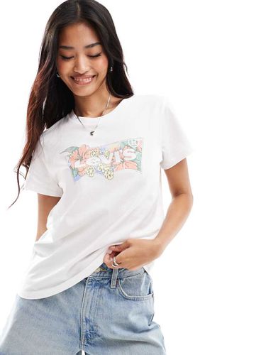 Perfect - T-shirt bianca con logo batwing e fiori di ibisco - Levi's - Modalova