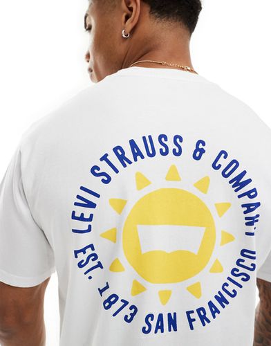 T-shirt bianca con stampa di sole e logo al centro e sul retro - Levi's - Modalova