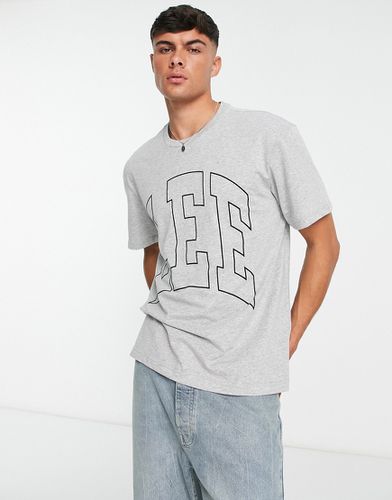 T-Shirt ampia mélange con logo stile college - Lee - Modalova