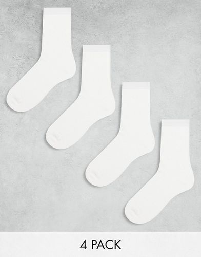 Confezione da 4 paia di calzini bianchi tinta unita - Lindex - Modalova