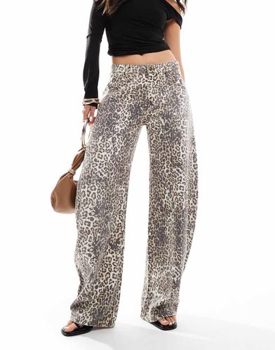 Jeans a cilindro con stampa leopardata - Lioness - Modalova