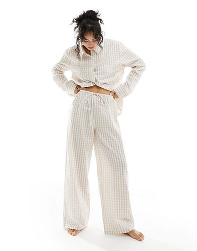 Pantaloni del pigiama mix & match oversize beige a quadretti - Luna - Modalova