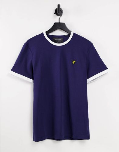 T-shirt blu navy con bordi a contrasto - Lyle & Scott - Modalova