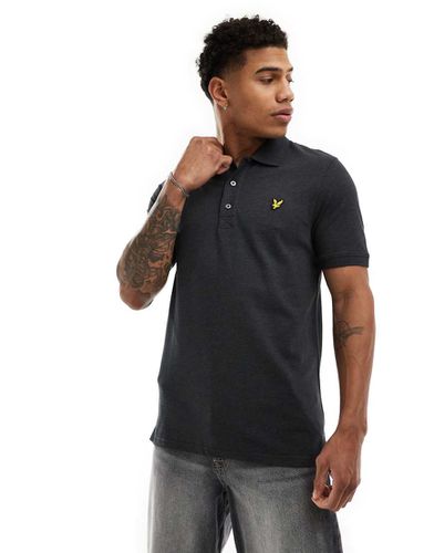 Polo in piqué antracite mélange con logo - Lyle & Scott - Modalova