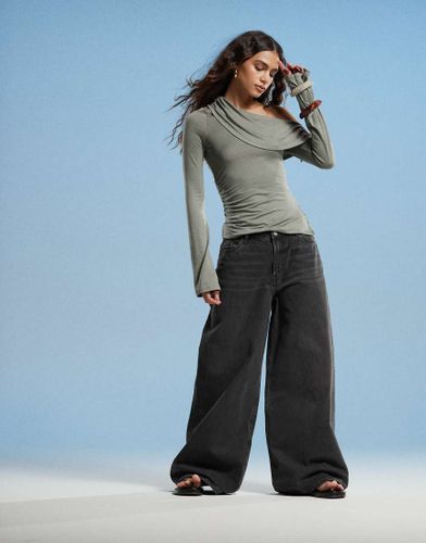 Giga - Jean taille basse ultra large - délavé - Monki - Modalova