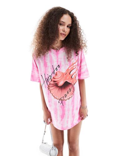 T-shirt oversize tie-dye con stampa grafica di conchiglia - Monki - Modalova