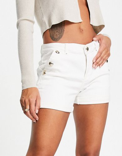 Pantaloncini di jeans bianchi con bottoni - Morgan - Modalova