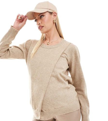 Mamalicious Maternity - Maglione beige per l'allattamento con spacco sul davanti - Mama.licious - Modalova