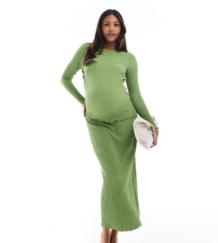 Mamalicious Maternity - Gonna lunga in jersey testurizzato in coordinato - Mama.licious - Modalova