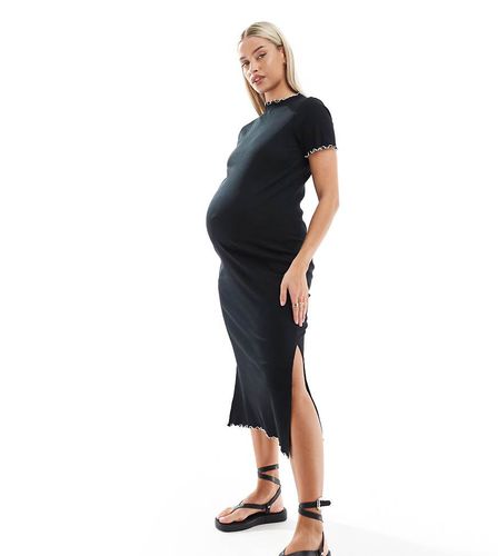 Mamalicious Maternity - Vestito midi in jersey con fondo smerlato - Mama.licious - Modalova