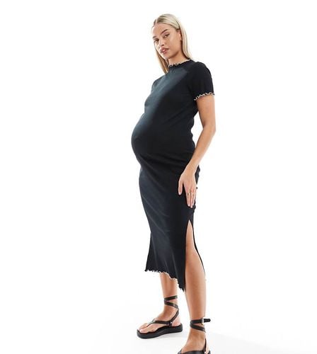 Mamalicious Maternity - Vestito midi in jersey con fondo smerlato - Mama.licious - Modalova