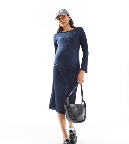 Mamalicious Maternity - Vestito midi plissé a maniche lunghe - Mama.licious - Modalova