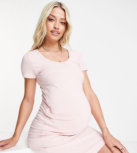 Maternity - Vestito T-shirt chiaro con scollo rotondo - Mama.licious - Modalova