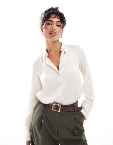 Camicia in raso bianca - Mango - Modalova