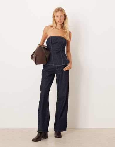 Jean d'ensemble droit en coton - Indigo - Mango - Modalova