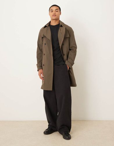 Trench-coat avec ceinture en coton mélangé - Kaki - Mango - Modalova