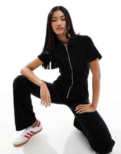 Tuta jumpsuit nera in velluto a coste - Mango - Modalova