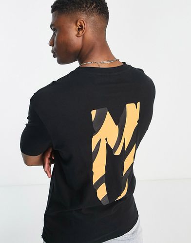 T-shirt nera con stampa tigrata sul retro - Marbek - Modalova