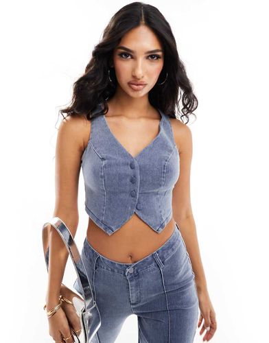 Gilet in denim in coordinato - Missyempire - Modalova