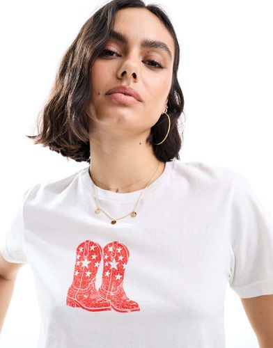 Cowgirl - T-shirt bianca con stampa - Miss Selfridge - Modalova