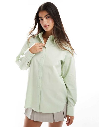 Camicia oversize in popeline lime - Miss Selfridge - Modalova