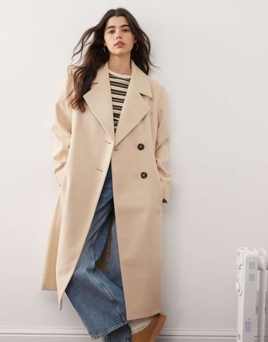 Cappotto oversize lungo color avena spazzolato - Miss Selfridge - Modalova