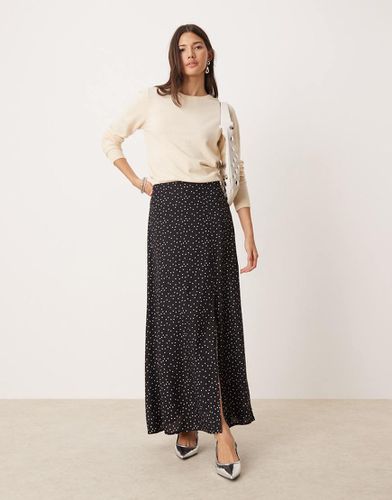 Gonna sottoveste lunga a pois con spacco - Miss Selfridge - Modalova