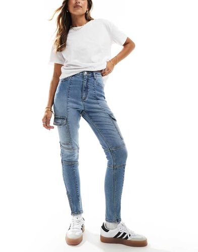 Jeans skinny cargo lavaggio medio - Miss Selfridge - Modalova