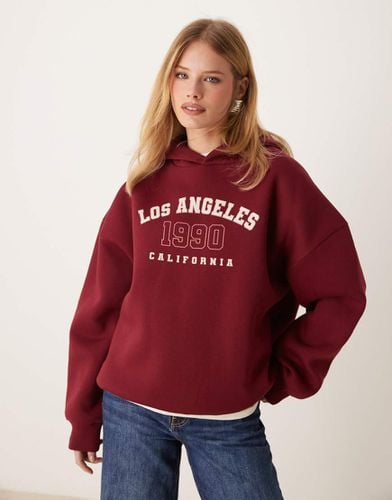 Los Angeles - Felpa con cappuccio bordeaux - Miss Selfridge - Modalova